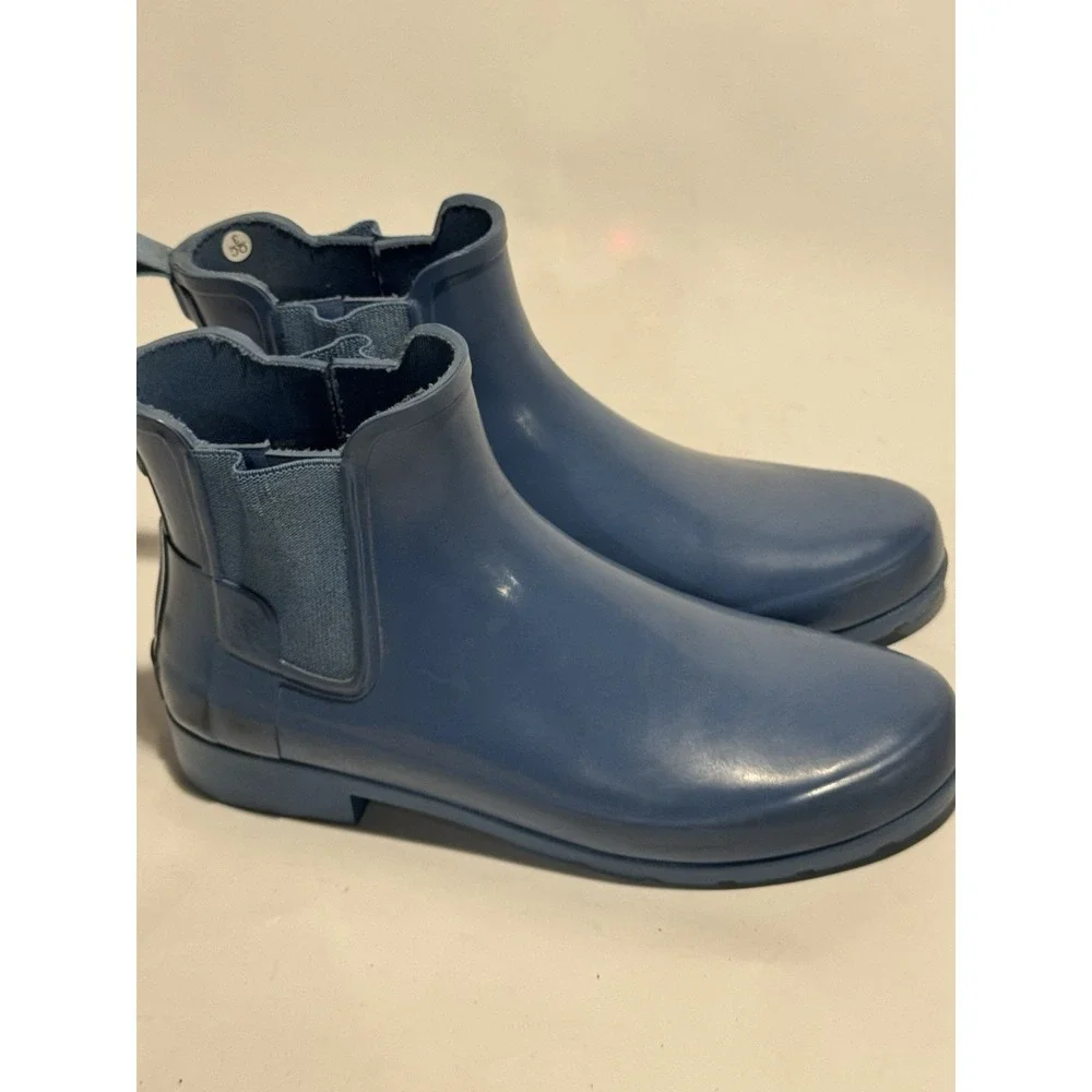 Hunter Women's Original Refined Chelsea Boot US 8 SmokeBlue Winter Rain Booties